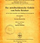 Das mittelhochdeutsche Gedicht vom Fuchs Reinhart nach den Casseler Bruchstücken und der Heidelberger Hs. Cod. Pal. Germ. 341