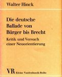 Die deutsche Ballade von Bürger bis Brecht - Kritik und Versuch einer Neuorientierung